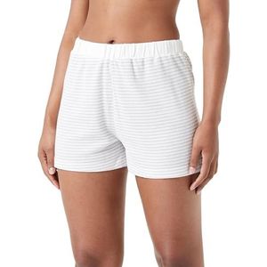 Koton Damen Viscose Mix Elastic Waist Tissued Pyjama Bottom Shorts, 0s5 (rayures beiges), M