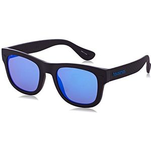 Havaianas - PARATY/M - zonnebril voor dames en heren rechthoekig - licht materiaal - 100% UV400 bescherming - incl. beschermhoes - zwart (Black/Blue Blue), 50, zwart (zwart/blauw)