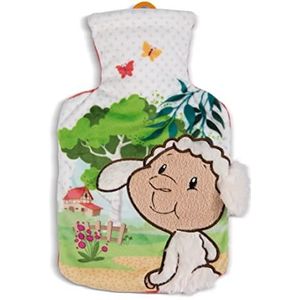 Sheepmila warmwaterkruik schaap 500 ml kleurrijk - pluche warmwaterkruik; warme pluche dieren vanaf 10 maanden - warmwaterkruik dier - bedfles voor pluche dieren