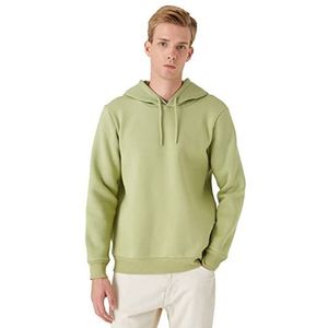 Koton Basic hoodie met lange mouwen trainingspak voor heren, Groen (800)