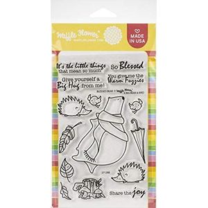 WAFFLE FLOWER CRAFTS Transparante stempel 4x6 beer Bless Eén maat