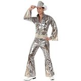 ATOSA 10378 Kostuum Disco Man M-L Zilver-Carnaval, Grijs 50-52
