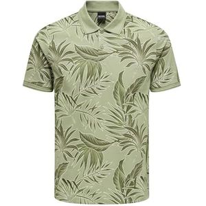 ONLY & SONS Onskash Slim Leaf AOP Ss Polo pour homme, Sable, M