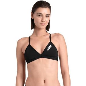 Arena MaxLife effen bikinitop voor dames om op de rug te binden, Zwart/Wit