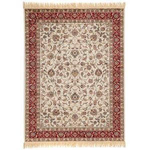 Viva Tappeti Farshian Hereke 2 tapijt, viscose, 67 x 105 cm, rood/ivoorkleurig