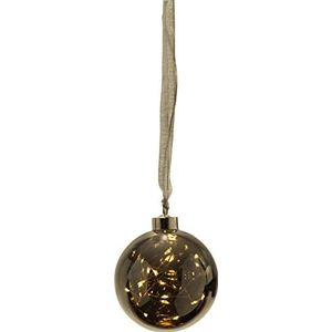 EGLO Led-kerstbal voor binnen, lichtbal van glas om op te hangen, lichtbal in zwart transparant om op te hangen met timer, warm wit, werkt op batterijen, Ø 10 cm