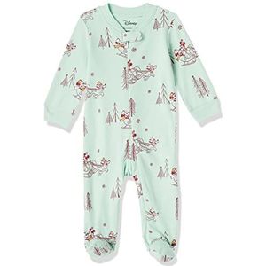 Amazon Essentials Disney Uniseks katoenen pyjama voor baby's, slim fit, Mickey Winter - Sleep & Play - pasgeborenen