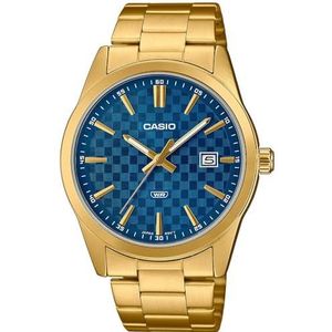 Casio A2245 Herenhorloge, analoog, digitaal, kwarts, goud, blauw, klassiek, Goud/Blauw, Klassiek