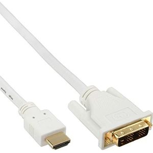 InLine 17662U HDMI-stekker naar DVI-kabel 18 Plus 1 stekker (2 m) wit/goud