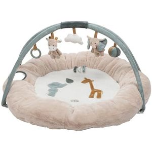 Nattou Axel en Luna Speelkleed - Speeltapijt Rond met Bogen - 90 cm - Beige