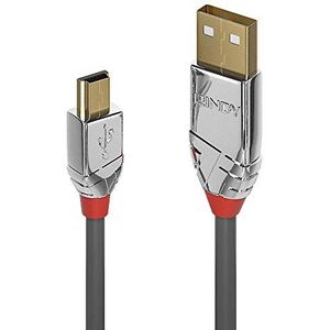USB 2.0 kabel type A naar Mini-B Chrome Line 5m