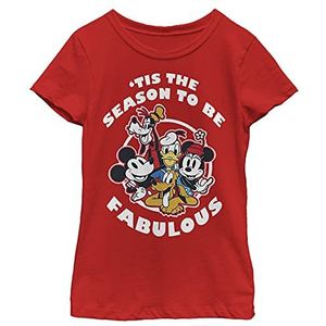 Disney Group Shot 'Tis The Season To Be Fabulous Christmas Girls T-shirt, rood, XS, Rood