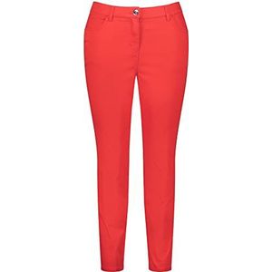 Samoon Betty Jeans 5 poches pour femme Pantalon de loisirs raccourci 5 poches Uni Jambes légèrement raccourcies, Power Red, 52/grande taille