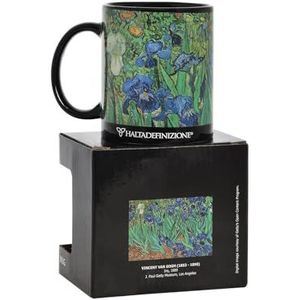Halta Definition Tasse en céramique imprimée avec une œuvre d'art de Van Gogh, avec une élégante boîte cadeau, capacité 325 ml, F.to 9,5 H x 8 cm de diamètre, Iris