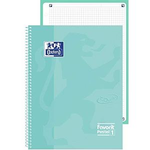 Favorit Oxford 400115568 P@stel1 Maxi-notitieboek, spiraalbinding, geruit, liniatuur 5 mm, pastelblauw