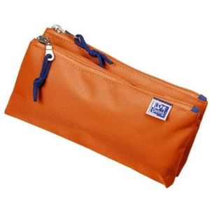 Oxford Etui van duurzaam polyester, dubbel, oranje, 22 x 8 x 10 cm, etui, Oranje, etui