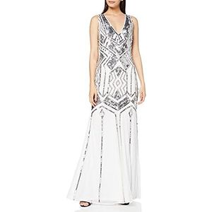 Frock and Frill Gilda V-hals Embellished Maxi Jurk Avondjurk Dames, wit (white #111111)