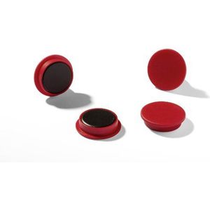 Durable 470203 magneten (21 mm, 210p) 6 stuks rood voor steekbord, koelkast