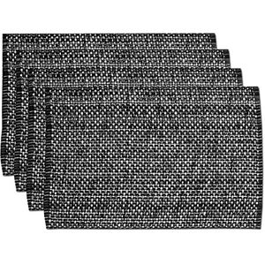 Sweet Home Collection Trends placemats, 100% katoen, tweekleurig, 33 x 48 cm, zwart, 4 stuks