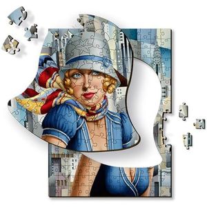 Trefl – Houten puzzel: Zomer in de stad, Catherine Abel - 200 stukjes - Kunstpuzzel Wooden Puzzel, Bekende schilderijen, Beroemde Kunstenaars, voor volwassenen en kinderen vanaf 9 jaar