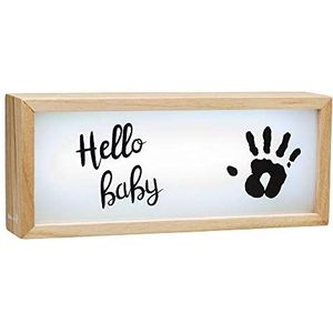 Baby Art Light Box - Box met Licht - Met afdruk en tekst - Hout/Wit