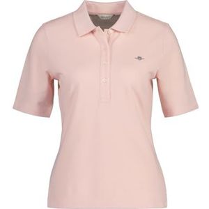 GANT Slim Shield Ss Piqué Poloshirt voor dames, vervaagd roze