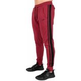 Gorilla Wear Banks Pants - zwart/geel voor sport, vrije tijd, werk, outdoor, dagelijks gebruik, polyester katoen met logo, comfortabel, strepen op de benen, trainingskleding, joggen, hardlopen, Rood