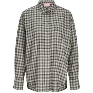 JACK & JONES Jxjamie Ls Flanellen overhemd voor dames, vetiver/detail: geruit, XL, Vetiver/Detail: geruit