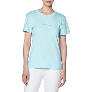 Calvin Klein Jeans Monologo Slim T-shirt gebreide tops S/S dames, Blauwe tint