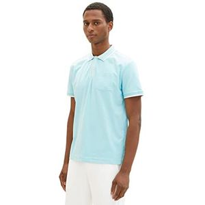 TOM TAILOR Polo piqué pour homme avec poche poitrine, 31046 - Blue Tibetan Stone, 3XL