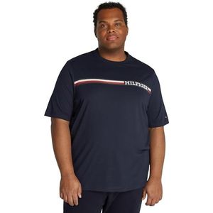 Tommy Hilfiger T-shirt à rayures Bt-Chest pour homme S/S, Desert Sky, 3XL grande taille