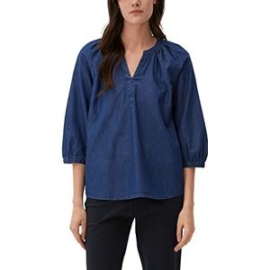 s.Oliver Dames 10.2.11.10.100.2128327 blouse met 3/4-mouwen, blauw, maat 40, blauw, 42, Blauw