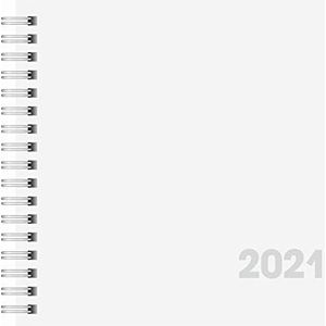 BRUNNEN 1076201001 vierkante kalender, klein, 2 pagina's = 1 week, 162 x 150 mm, kartonnen envelop, kalender 2021