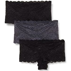 ONLY Onlchloe kanten ondergoed voor dames, zonder hanger, verpakking van 3 stuks, Blauw Grijs