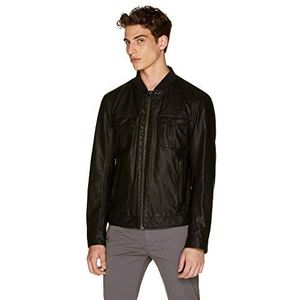 United Colors of Benetton Giacca Ecopelle Herenjas, Zwart (Nero 100)