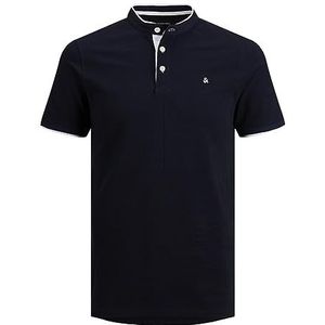 Jack & Jones Jjepaulos Mao Polo SS Noos heren, Navy Blauw