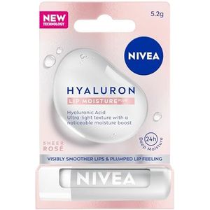 NIVEA Hyaluron Lip Vochtinbrengende lippenbalsem Plus Rose, 5,2 g
