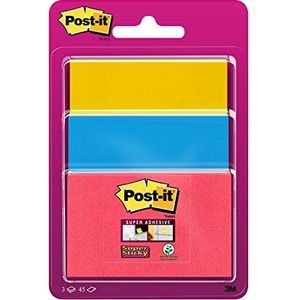 Post-it Super Sticky notities, verschillende maten, verschillende kleuren