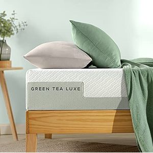 ZINUS Green Tea Luxe Traagschuimmatras, 7 zones, 140 x 200 cm, hoogte 25 cm, H3-H4, middelstevig, opgerold, Oeko-Tex gecertificeerd, wit