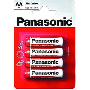 Panasonic 4 x AA zink-koolbatterijen voor eenmalig gebruik