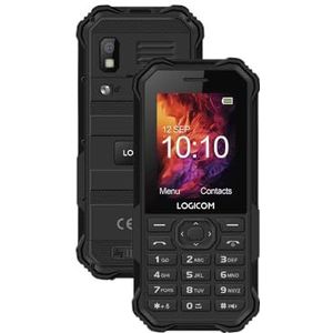 Logicom - Mobiele 4G, schokbestendig, Dual Sim Le XTREM 40, 2,4 inch display, 48 MB geheugen, 2100 mAh batterij, batterijduur tot 7 dagen in stand-by, met zaklampfunctie - Zwart