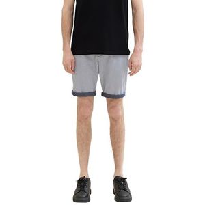 TOM TAILOR Short chino coupe slim pour homme avec ceinture, 34882 - White Navy Quilted Dobby, 38
