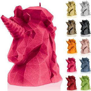 Candellana Poly Eenhoorn kaars, handgemaakte grappige geschenken, decoratieve kaars, wooncultuur, geschenken voor vrienden, katoenen lont, 74 uur brandduur - donkerroze kaars