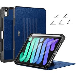 ZtotopCases ipad mini 6 case 2021,5 magnetische standhoek volledige bescherming met penhouder en automatische wake-functie voor iPad mini 6e generatie 8,3 inch blauw