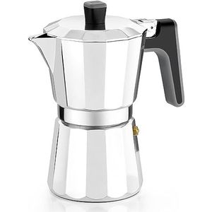 BRA Perfecta Italiaans koffiezetapparaat, inductie, aluminium, capaciteit 9 kopjes, kleur zilver