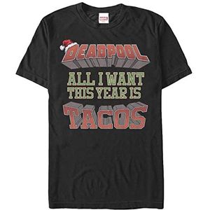 Marvel Deadpool Tacos This Year Organic T-shirt, korte mouwen, uniseks, zwart, XXL, SCHWARZ