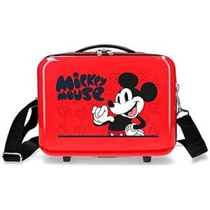Disney Mickey Mouse Fashion Toilettas, aanpasbaar, met schouderriem, rood, aanpasbaar etui met schouderriem, Rood, Verstelbaar etui met schouderriem