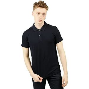 Bonamaison T-shirt van piqué met polokraag in comfort fit heren poloshirt, zwart.