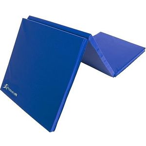 ProsourceFit Tri-Fold opvouwbare oefenmat met draaggrepen, 6-voet lengte x 2-voet breedte x 1,5-inch dikte, blauw