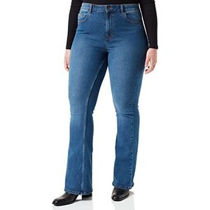 PIECES High Waist Flared Jeans PCPEGGY Medium Blue Denim